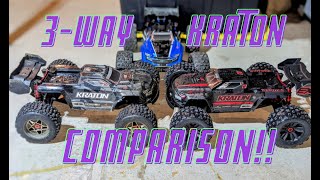 3- Way Arrma Kraton 6S Comparison! 1/8 Scale R/C Match Up!