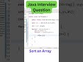 Sort an Array without inbuilt in function # Java #coding