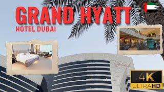 Grand Hyatt Hotel Dubai Tour | Luxury Hotel Room \u0026 Market Cafe in 4K