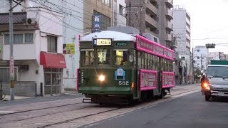 広島電鉄 1900形・570形 選挙電車 (6-Dec-2014)