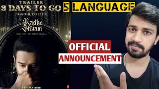 RADHESHYAM TRAILER OFFICIAL ANNOUNCEMENT in ALL LANGUAGES | Radheshyam Trailer Hindi | #RadheShyam