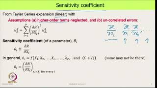 Lec 19: Sensitivity coefficient, Result uncertainty from TSM #CH27SP #swayamprabha