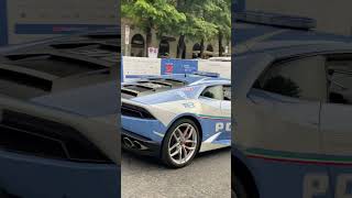 Lamborghini Huracan Police Car in Italy - Polizia di Stato. Italian supercar in Brescia #Shorts