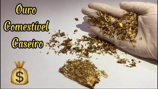 Ouro Comestível Caseiro - OURO FAKE COMESTÍVEL - Flocos de Ouro para Confeitaria