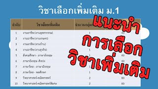 แนะนำการเลือกวิชาเพิ่มเติม สำหรับนักเรียนชั้น ม.1 และ ม.4