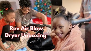 UNBOXING THE REV AIR BLOW DRYER - TESTING OUT THE REV AIR ON MY DAUGHTERS 4C HAIR - VLOGMAS