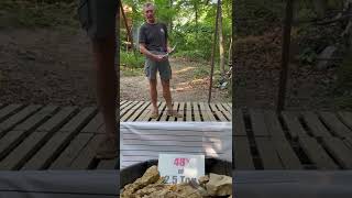 Sluice demonstration - Weight of the stone on the barge