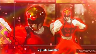 Zyuoh Gorilla henshin and Roll Call | Super Sentai Content