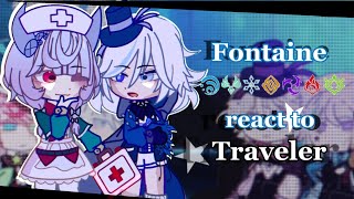 Fontaine react to Traveler | gacha club | Genshin Impact