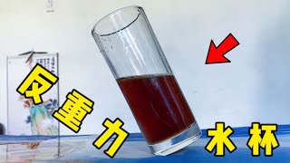 拼多多65RMB反重力水杯，45度倾斜站立，倒入水后会怎样？【疯狂大虾】