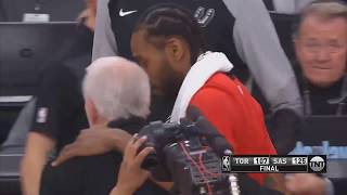 Kawhi Leonard With Gregg Popovich Both Get Friendly After The Game!
