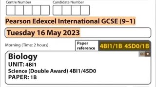 Pearson Edexcel IGCSE Biology Paper 1B, May/June 2023