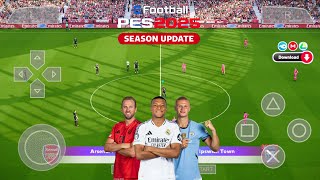 eFootball PES 2025 PPSSPP ORIGINAL ISO Download | PES 2025 PSP Full Kits 25 \u0026 Transfers 4K Graphics