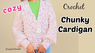 Crochet Cardigan - Fun Chunky - SO Soft!