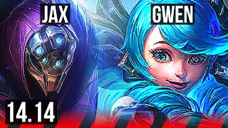 JAX vs GWEN (TOP) | 67% winrate, 11/2/3, Dominating | EUW Master | 14.14