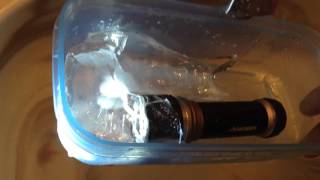 HOME DEPOT HUSKY 165 LUMEN FLASHLIGHT  36 HOUR FREEZE TEST