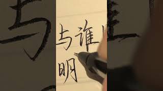 与谁同坐，明月清风我【静笔一书】#硬笔行书 #连笔字 #行楷 #练字