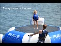 rave sports splash zone water bouncers with slide balance log and boarding platform