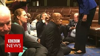 Democrats stage gun control sit-in - BBC News