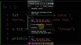 replace string method python english #python #shorts
