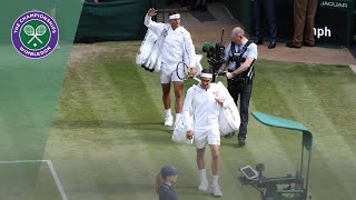Roger Federer and Rafa Nadal take to Centre Court Wimbledon 2019