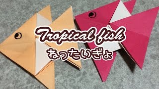 Origami =Tropical fish= おりがみ=ねったいぎょ 熱帯魚=折ってみた！ 2016 Origami Vol.734