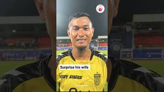 Hero isl | halicharan narzary surprised 🙀 his wife | hero isl 2022-23 #isl #halicharan #football