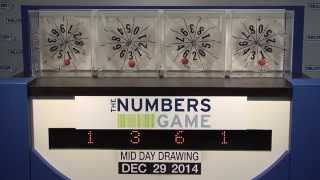 Midday Numbers Game Drawing: Monday, December 29, 2014