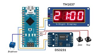 Real-Time Clock using TM1637 \u0026 DS3231