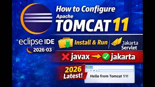 How to Configure Apache Tomcat 11 in Eclipse IDE | Jakarta Servlet | 2026 #ApacheTomcat11
