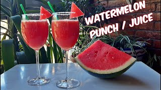 HOW TO MAKE WATERMELON PUNCH-NON ALCOHOLIC | EASY WATERMELON JUICE | Summer drinks.