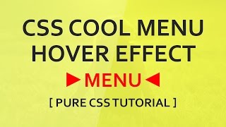 Cool Menu Hover Effect - Html5 Css3 Hover Effect Tutorial