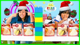 Twin Telepathy Cake Challenge Christmas Edition with Ryan vs Mommy!