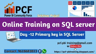 DAY12 PRIMARY KEY IN SQLSERVER