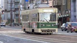 広島電鉄　700形706号車　十日市町電停付近にて　20171115