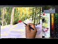 ❄️ easy watercolor snowy forest path step by step ❄️i watercolor painting i