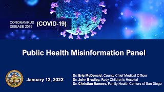 Public Health Misinformation Panel, January 12, 2022