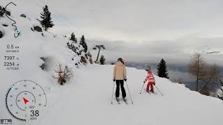 [5K] Skiing Vercorin, Top to Mid Station, Val d'Anniviers Valais Switzerland, GoPro HERO9