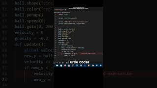 Bouncing Ball Simulation in #python #pythonturtle #shorts #short #learnpython #pythonforbeginners