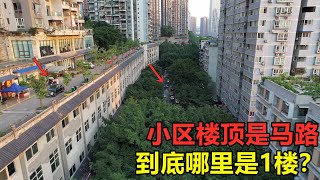 重庆这小区楼顶是马路，大家都说在一楼，两个外地人懵了！