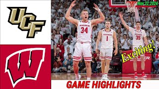 Wisconsin Badgers vs UCF Knights Men’s Basketball Game Highlights Nov 22,2024 | College Basketball.