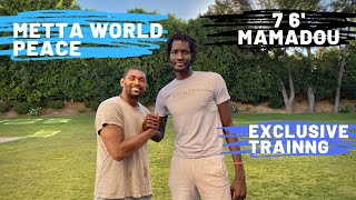 7 Foot 6 Mamadou \u0026 Metta World Peace EXCLUSIVE training