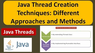 Java Thread Creation Techniques: Different Approaches and Methods |Java thread Creation