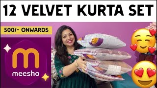 Meesho Latest Velvet Kurtaset Haul 🥰 Partywear collection 🥰 Tryonhaul 🥰 Anju Mer @Meesho