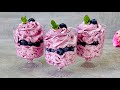 Blueberry and white chocolate mousse recipe. Only 3 ingredients! Easy and Yummy!