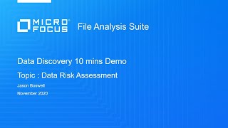 FAS Data Discovery   Data Risk Assessment 14 mins Demo