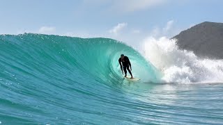 SURFING THE LARGEST SAND ISLAND IN THE WORLD. BARRELS, JETSKIS AND SHARKS