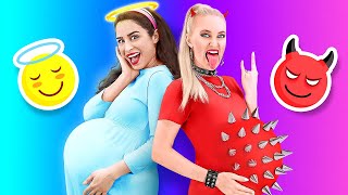 GOOD PREGNANT VS BAD PREGNANT || Funny Pregnant Situations by 123 GO!