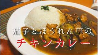 【茄子とほうれん草のチキンカレー】カレーの想い出と苦悩を語ります。