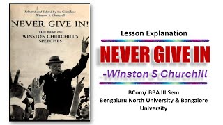 📜 Churchill's Speech "NEVER GIVE IN": Phrase-by-Phrase Explanation (3rd Semester BCom/BBA) 📚